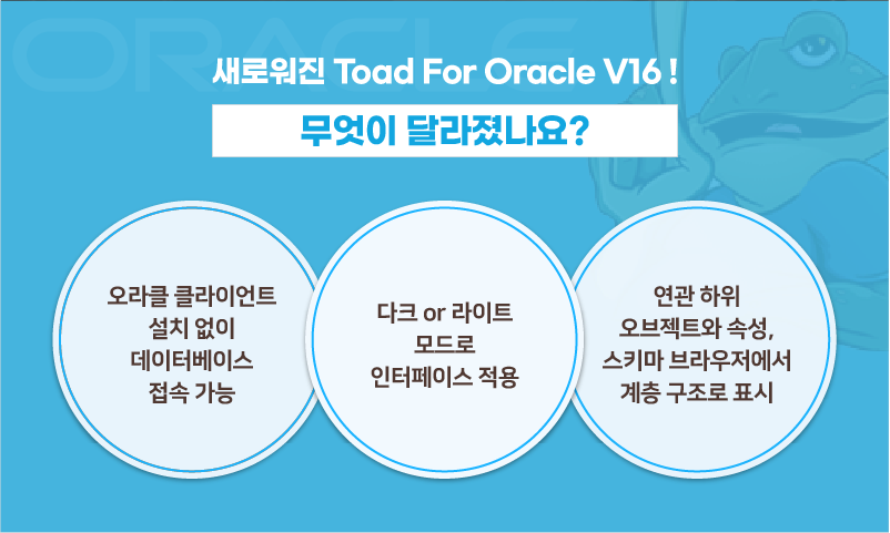 Toad For Oracle은 base, professional, Xpert, DBA가 조달 등록되었습니다.